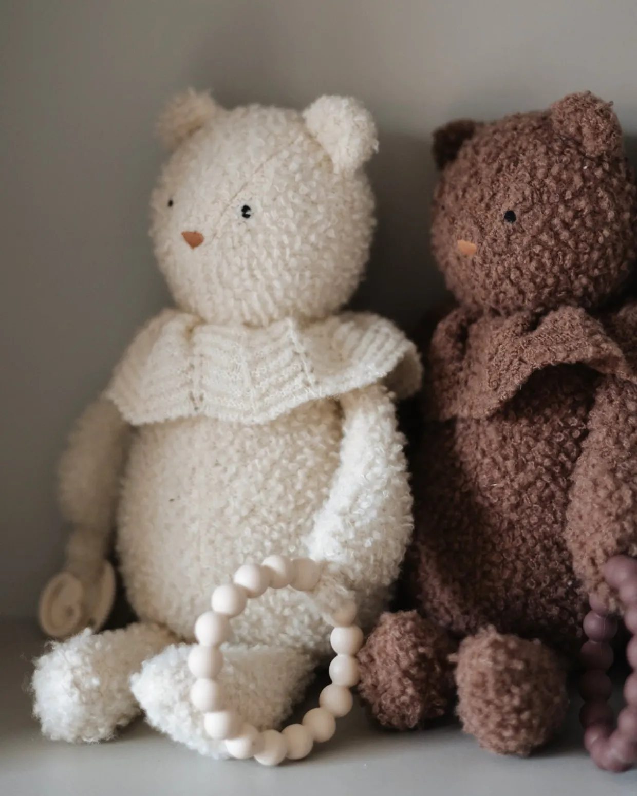 Aktivitetsbamse, bouclé merino uld, rose brown