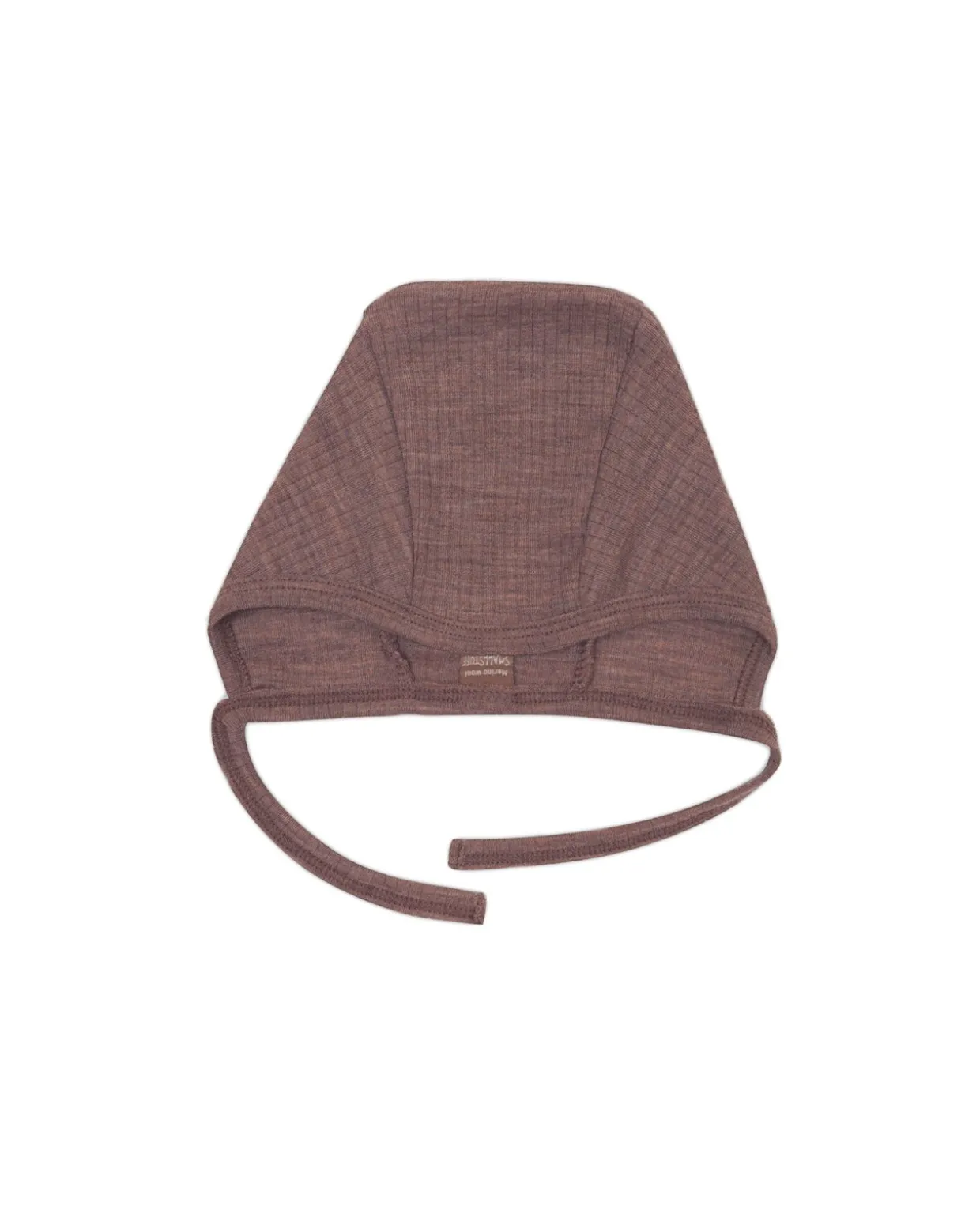 Baby hjelm, rose brown drop needle, merino uld