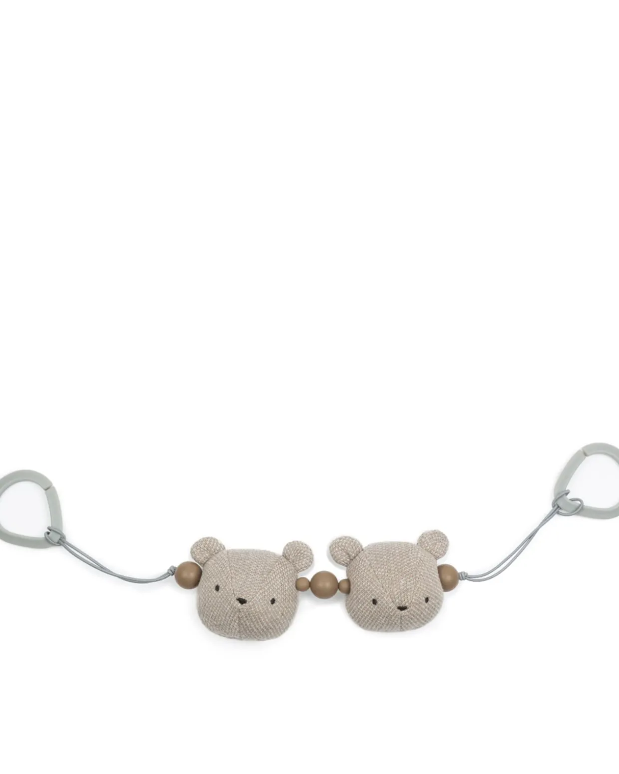 Barnevognskæde, strikket bears, sand/grey