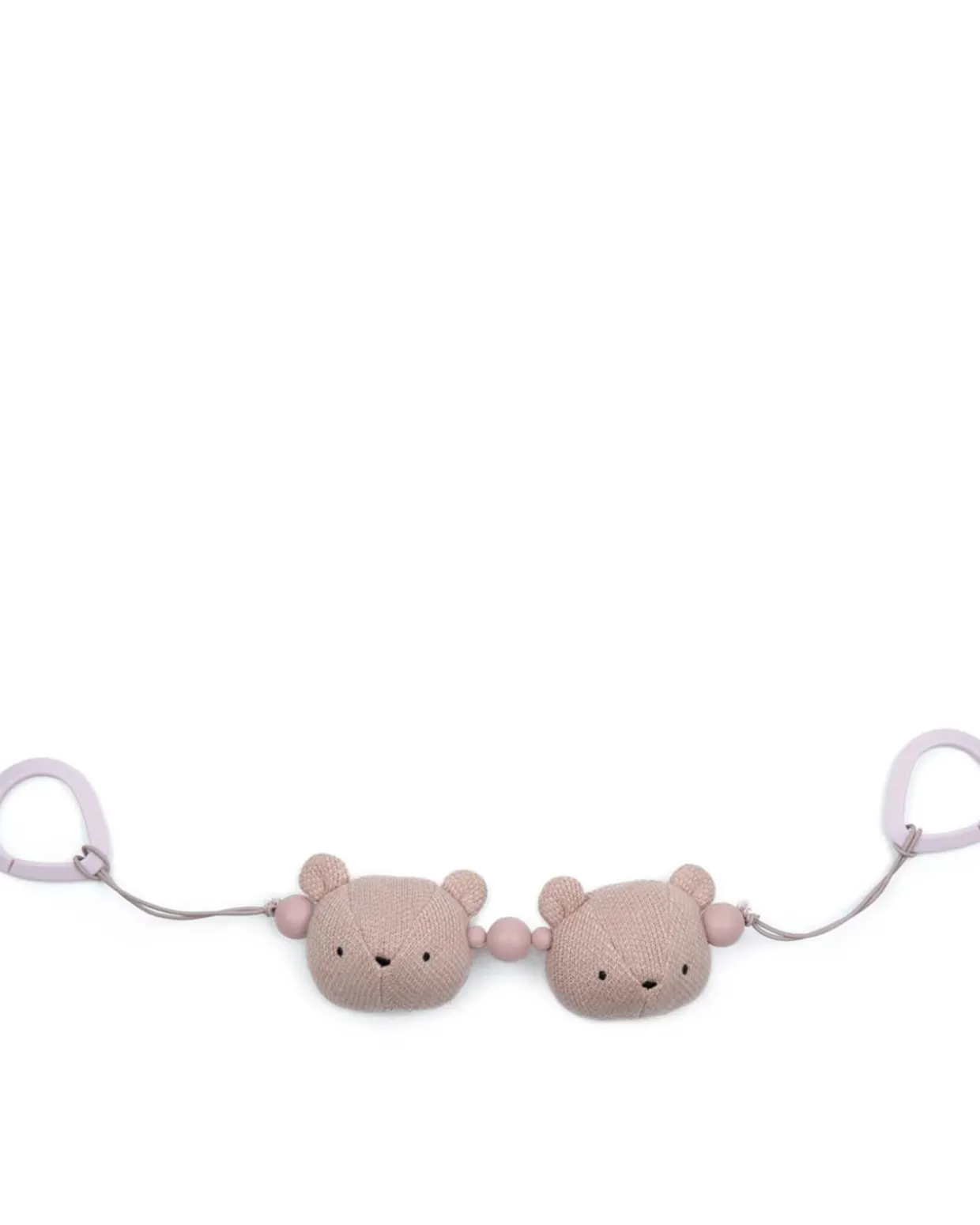 Barnevognskæde, strikket bears, rose/ powder