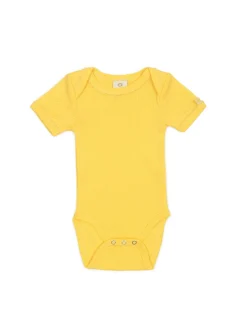 Body SS, hjerte jaquard, lys gul