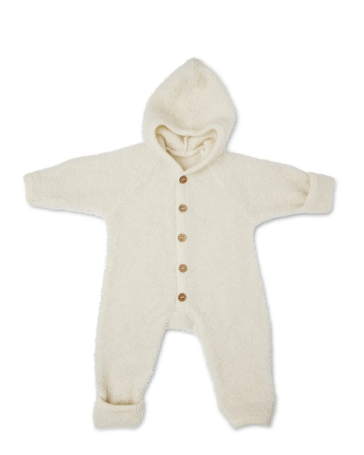 Jumpsuit bouclé merino uld, off white