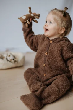 Jumpsuit bouclé merino uld, rose brown
