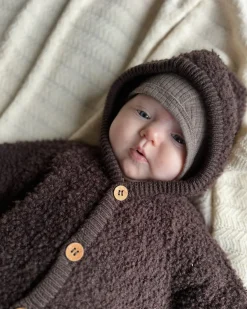 Jumpsuit bouclé merino uld, brown