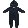 Jumpsuit, velour, navy