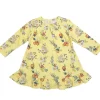 Kjole LS/ flæser, flower garden, lys gul