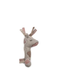 Maracas, Giraffe, strikket sand/ rosa