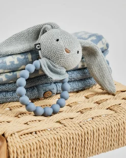 Silikone rangle, kanin, lyseblå