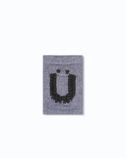 Strikket bogstav Ü, blå