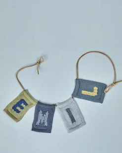 Strikket bogstav I, blå