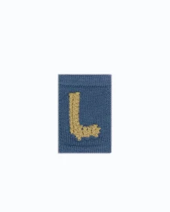 Strikket bogstav L, blå