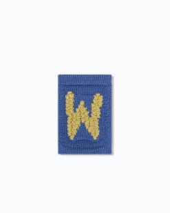 Strikket bogstav W, blå