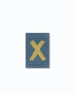 Strikket bogstav X, blå