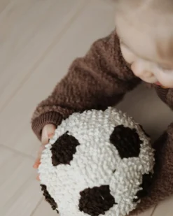 Strikket bold, bouclé, off white/ brown