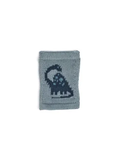 Strikket flag, dino, blå