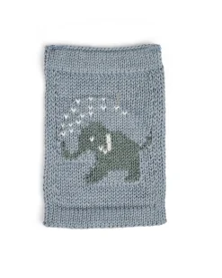 Strikket flag, elefant, blå