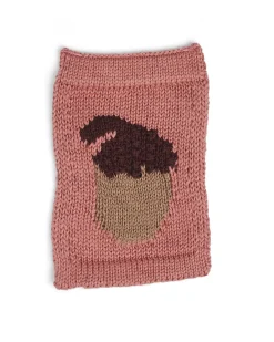 Strikket flag, nød, rosa