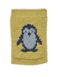 Strikket flag, pingvin, blå