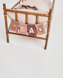 Strikket flag, ræv, rosa