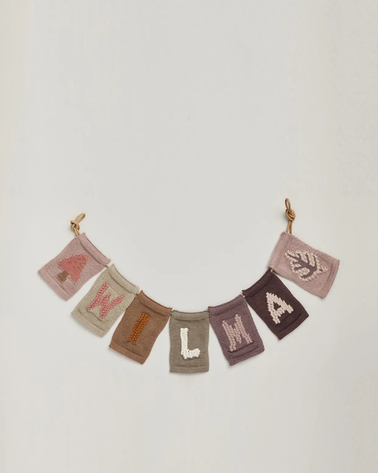 Strikket flag, svamp, rosa