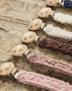 Strikket suttesnor, bouclé merino uld, powder