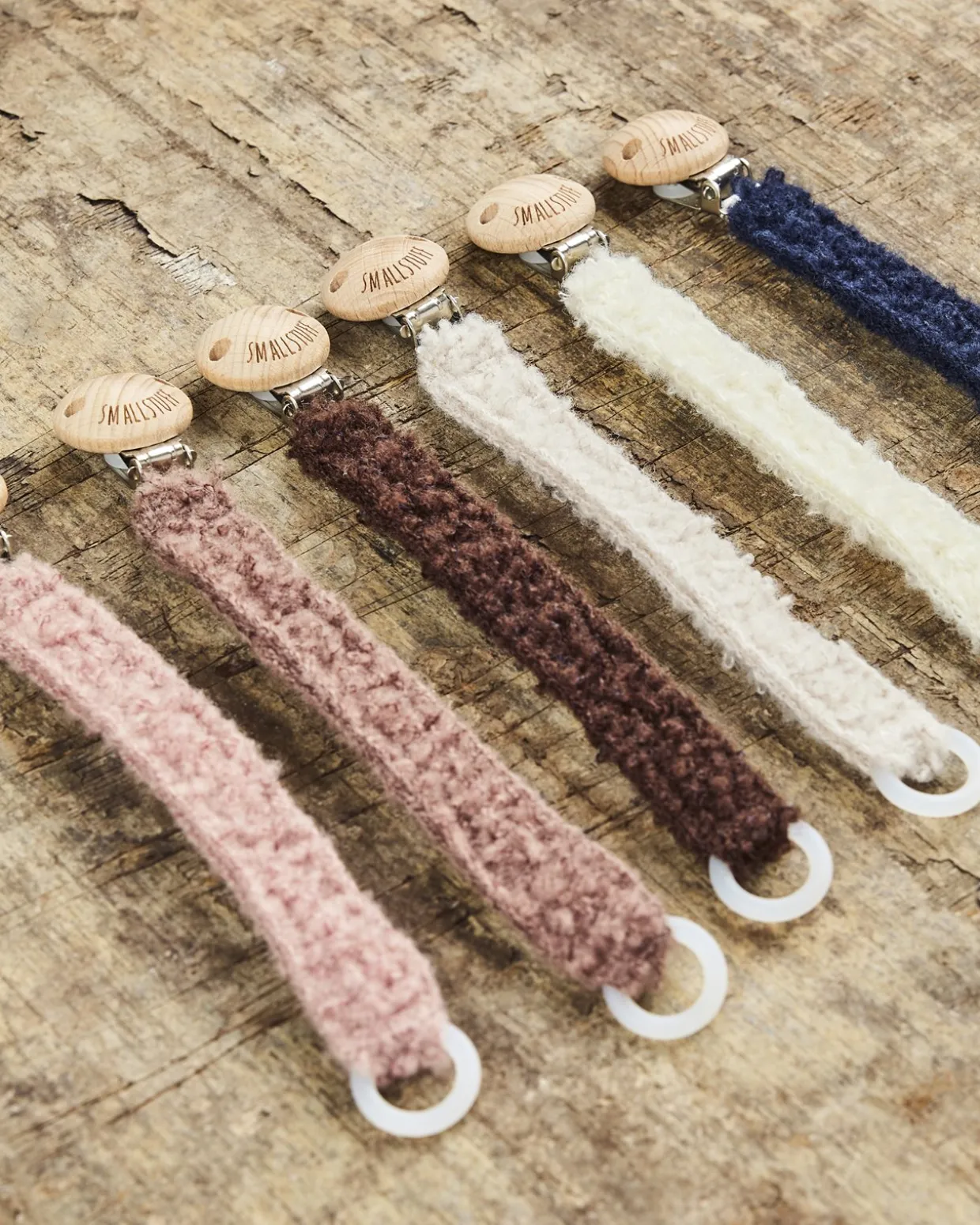 Strikket suttesnor, bouclé merino uld, off white