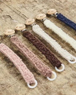 Strikket suttesnor, bouclé merino uld, brown