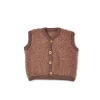 Vest bouclé merino uld, rose brown