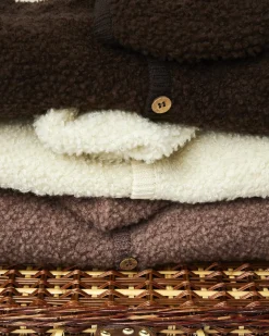 Vest bouclé merino uld, rose brown