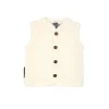 Vest, merino uld m. knapper, off. white