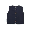 Vest, merino uld m. knapper, navy